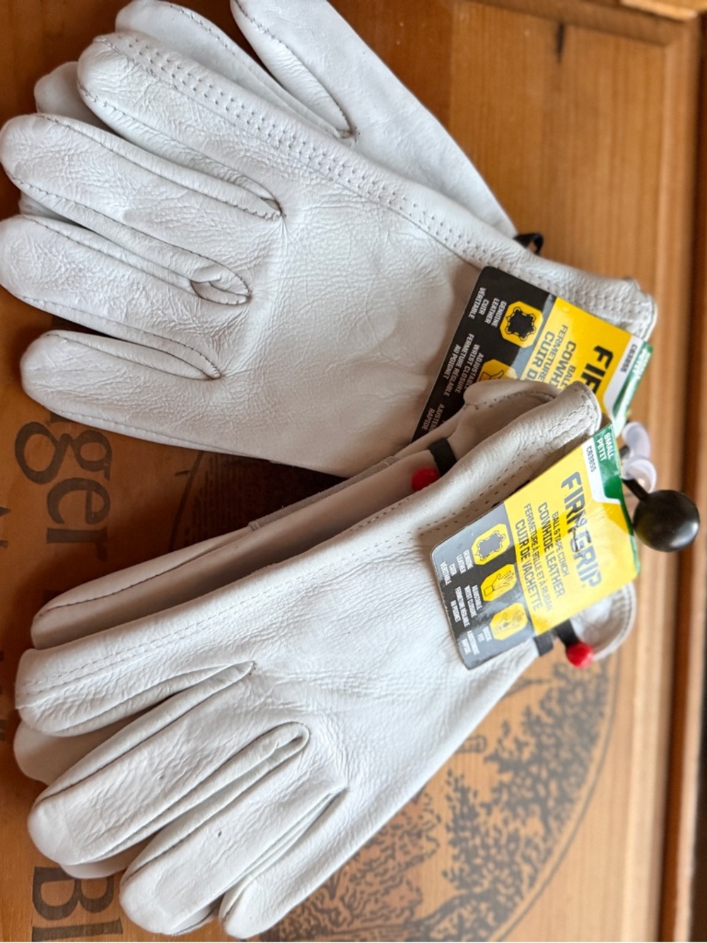 Firm Grip White Leather Work Gloves
